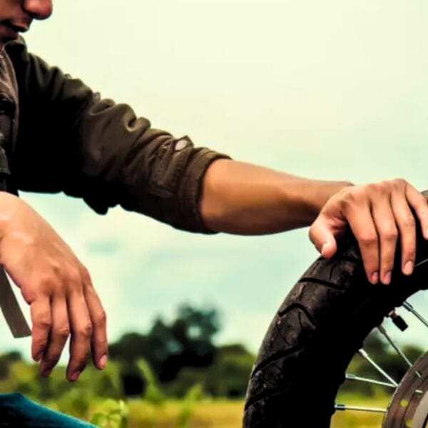Rear Motorcycle Tire Flat In the Middle