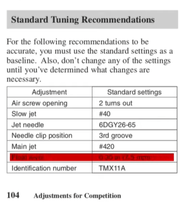 standard tuning recommendations