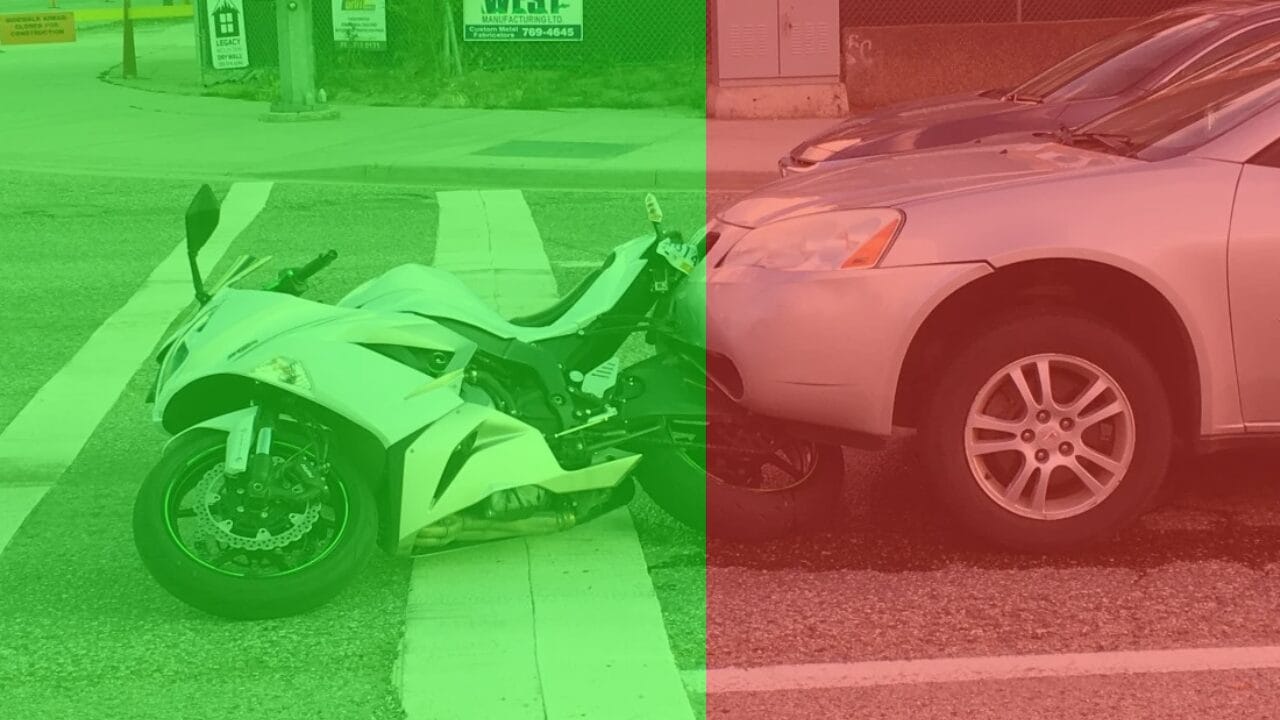 a car and motorcycle Rear-End Collisions accident