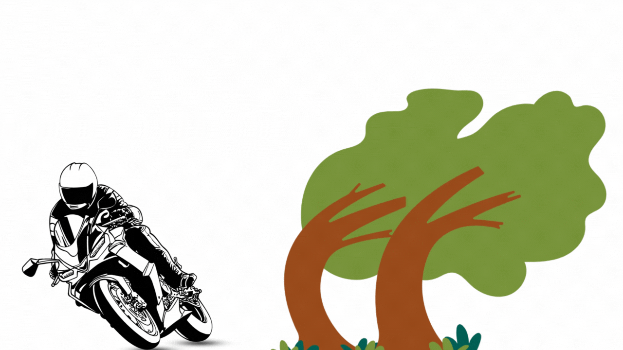 a motorcycle knocking for wind